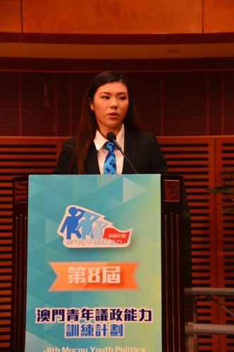 2016年1月10日第八屆青年議政能力訓練計劃開學禮-第八屆青年議政學員代表張雪瑩致辭